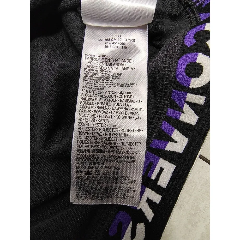 Converse Wordmark Black Crew Sweat Shirt Size L 12-13yrs Girl's‎ Crop